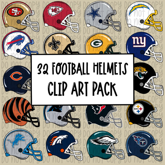 ClipArt - 32 Football Helmets