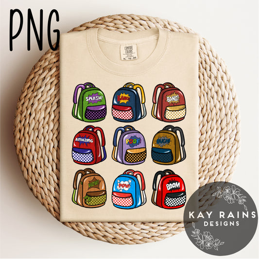 Superhero Backpack PNG