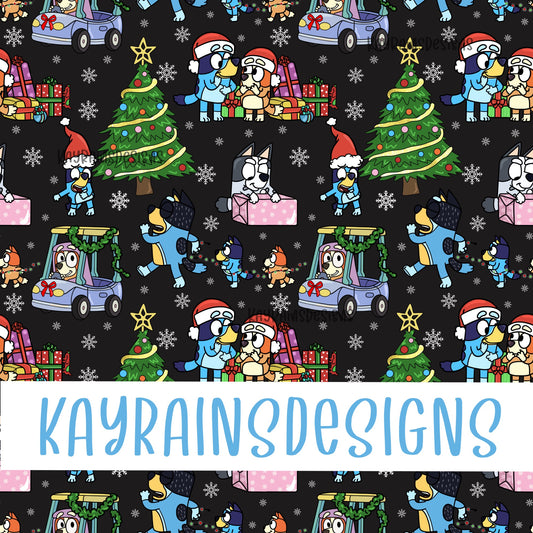 Blue Dog Christmas - Black