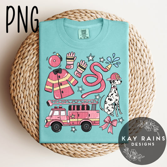 Firefighter PNG Pink