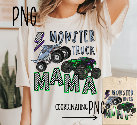 Monster Truck Mama & Mini PNG Bundle