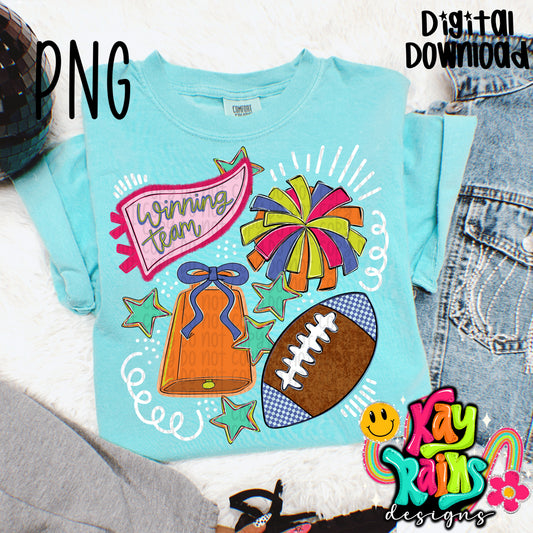 Preppy Girl Football PNG