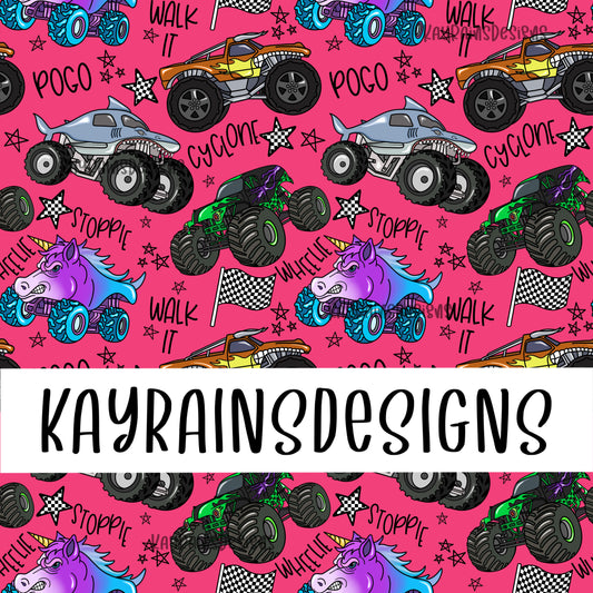 Monster Trucks - Pink