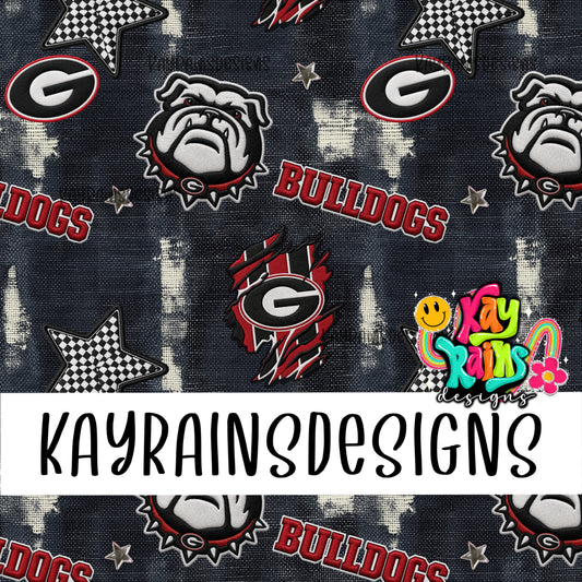 Bulldogs Denim Patchwork