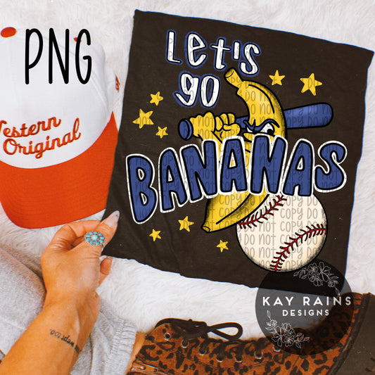 Let’s Go Bananas Baseball PNG
