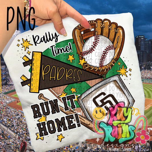 Padres Run It Home PNG
