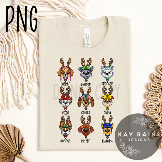 Puppy Christmas Reindeer PNG