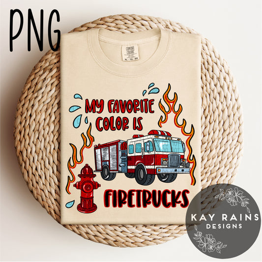 Favorite Color is Firetrucks PNG